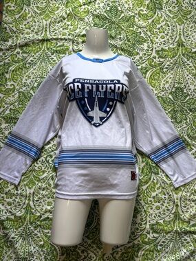Pensacola Ice Flyers White & Blue Hockey Jersey